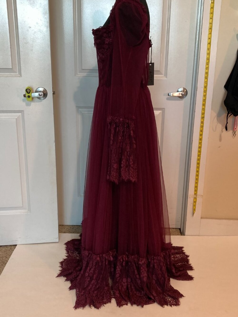Dolls Kill Widow Dance with Death Maxi Dress - Burgundy - Picture 2 of 8